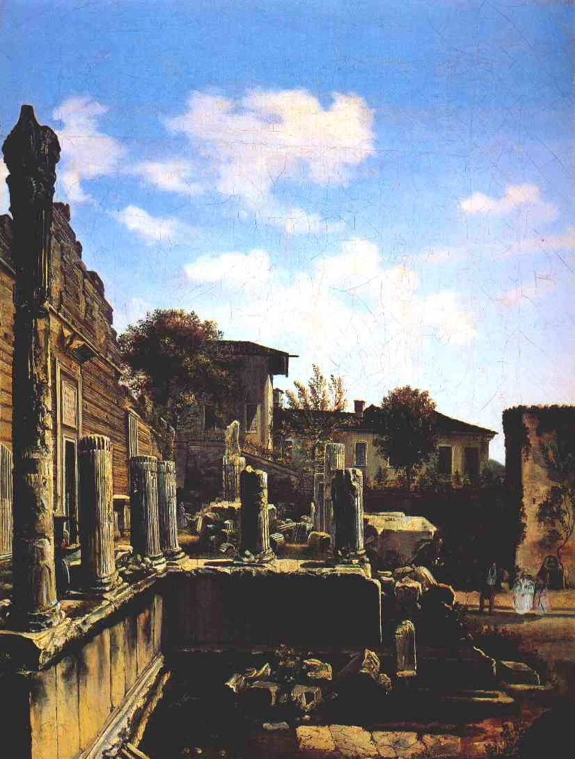 9-Luigi Basiletti – Veduta del Tempio di vespasiano a Brescia dopo il 1830  - Pinacoteca Tosio Martinengo, Brescia